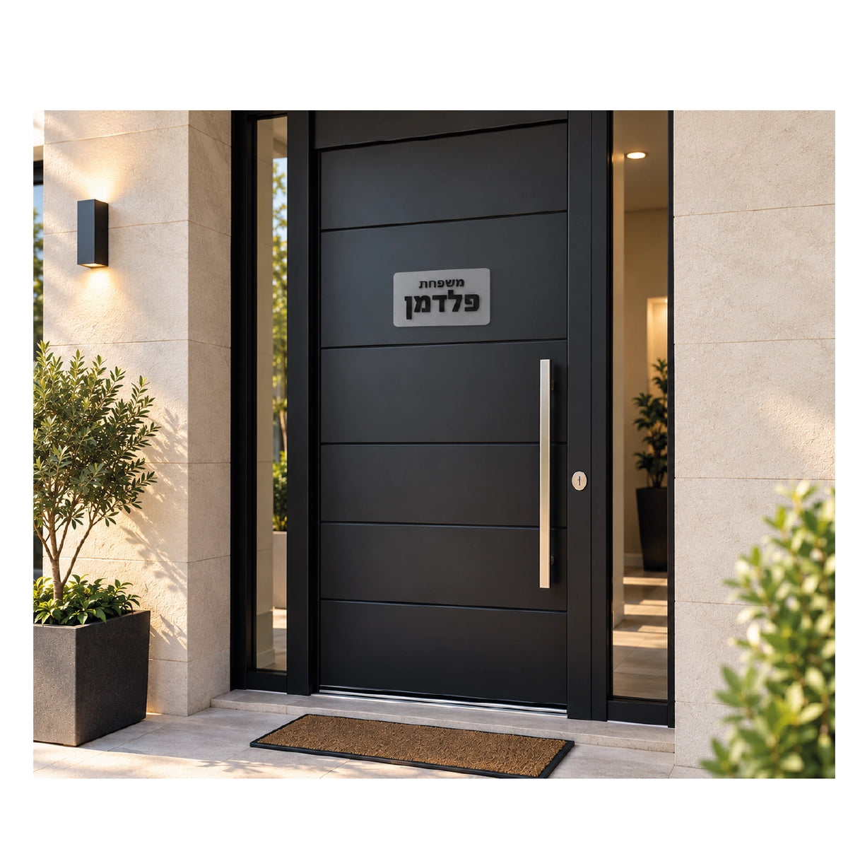 Gift - personalized door sign - with the purchase of 5 mezuzah cases