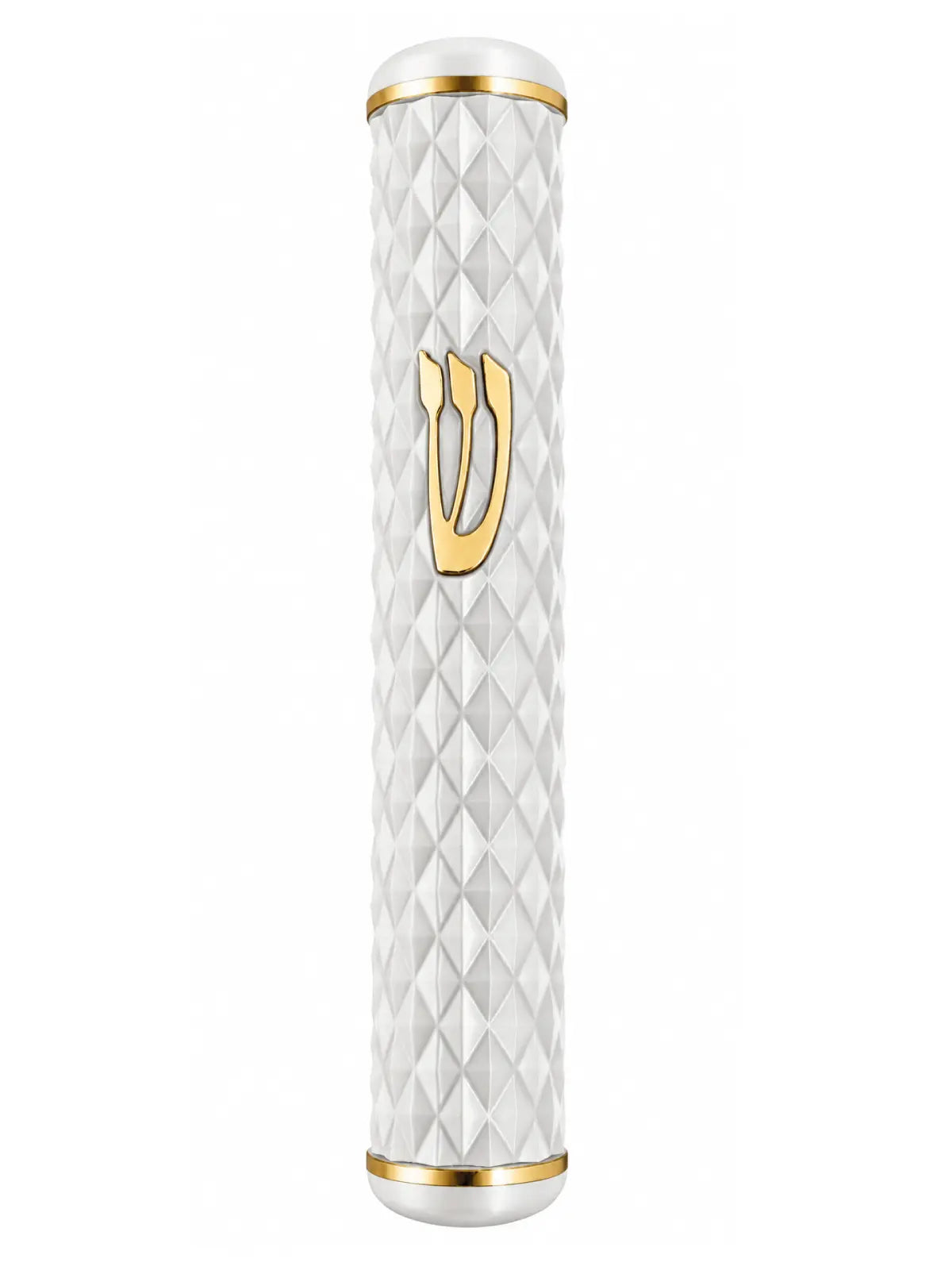 בית מזוזה דגם יהלום Diamond לבן זהב